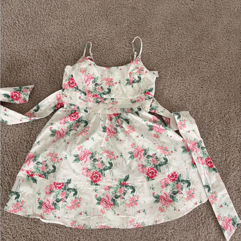 Floral Dress with Pink Accents